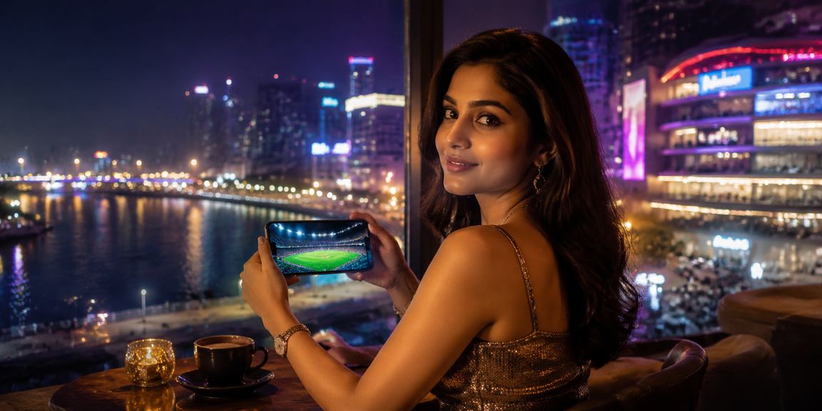 Player watching live dealer game on mobile in Ahmedabad riverfront location